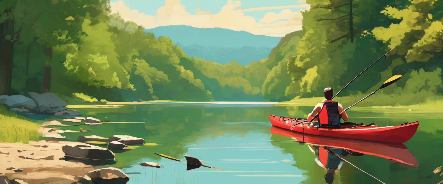 Kayaking on the lake at the park