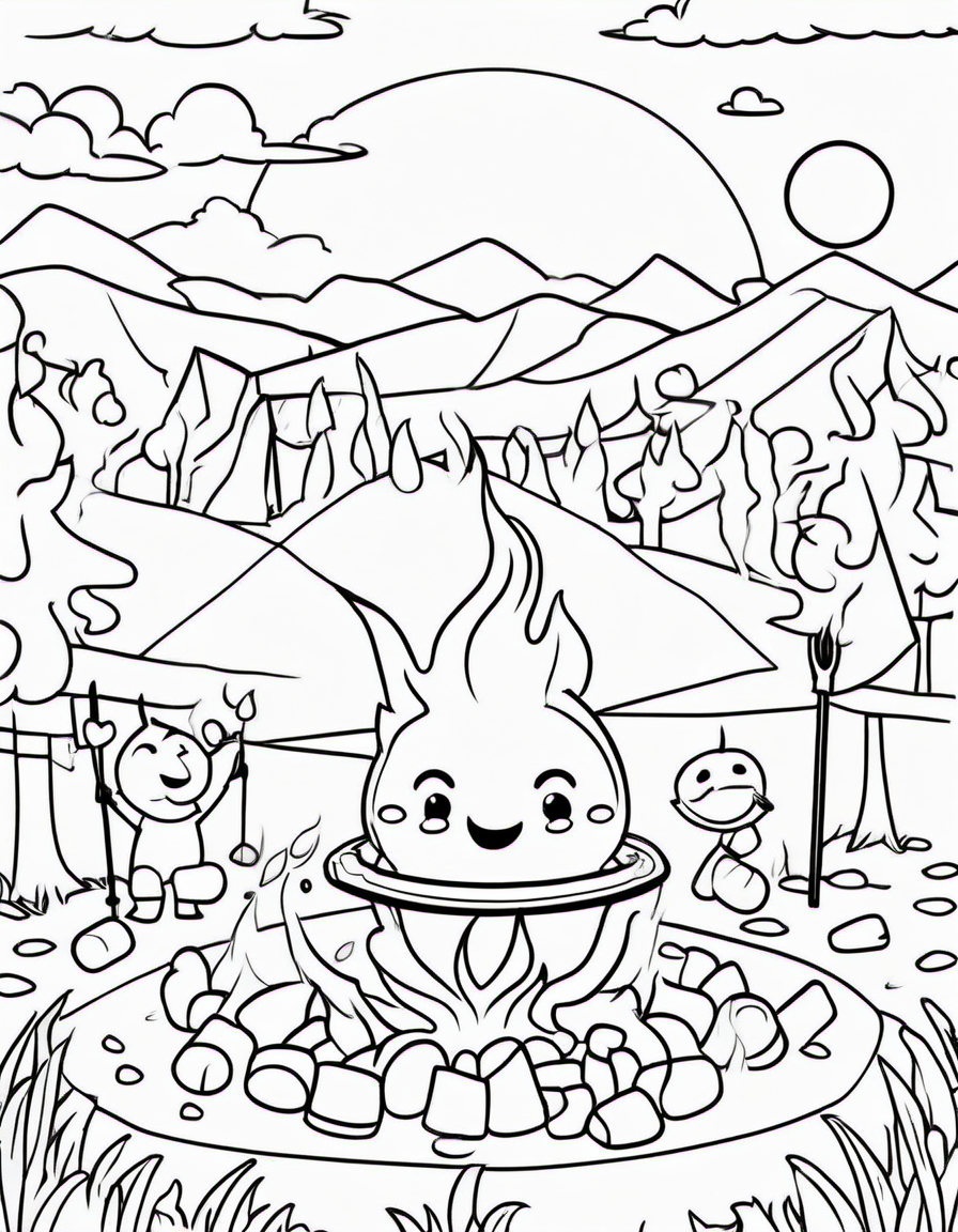 S'mores by the Fire coloring page