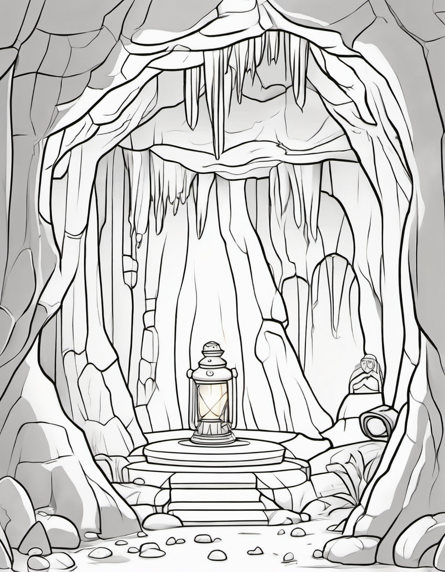 Cave Explorer coloring page