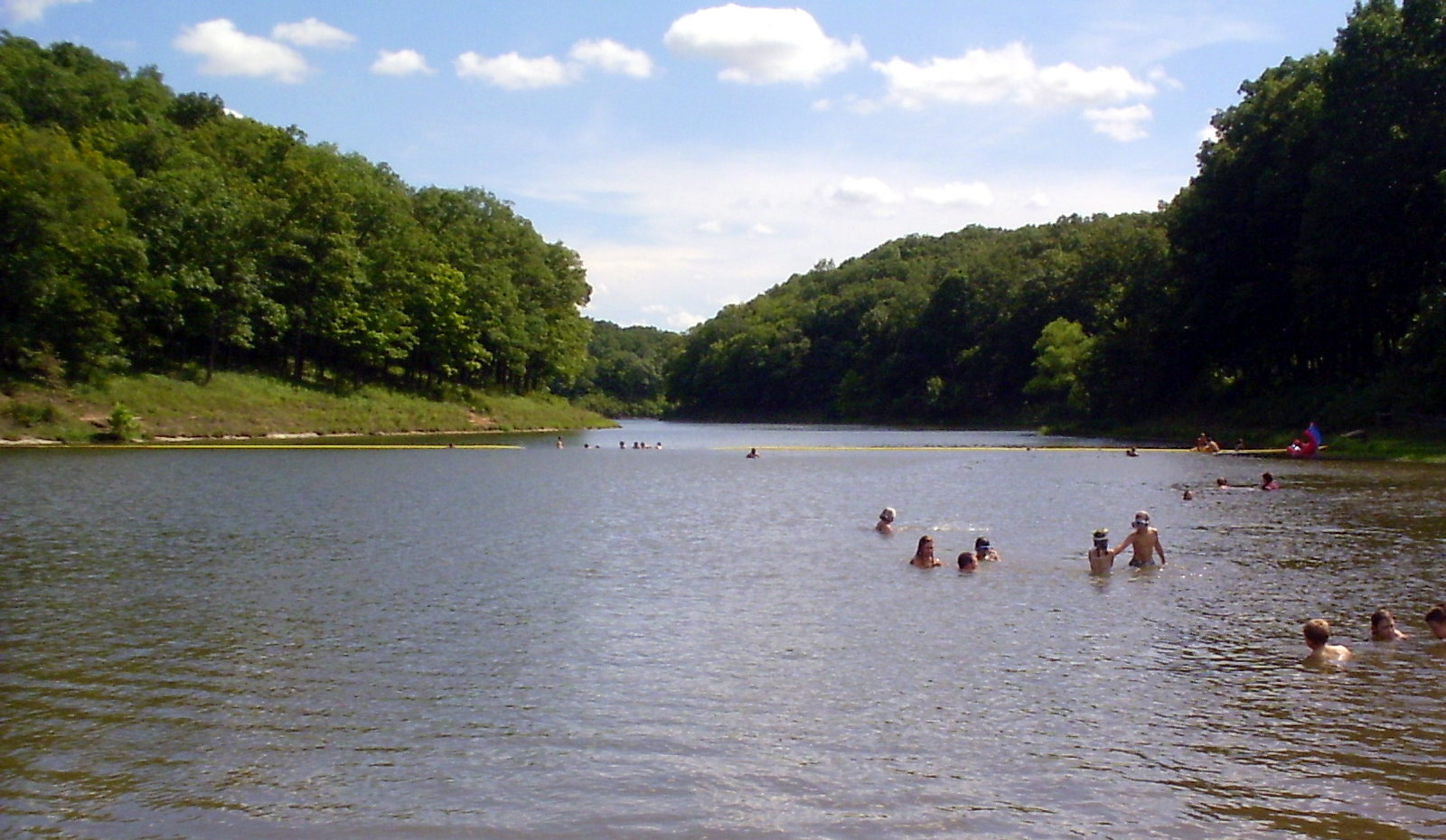 Swimmers at Lake Lincoln's beach